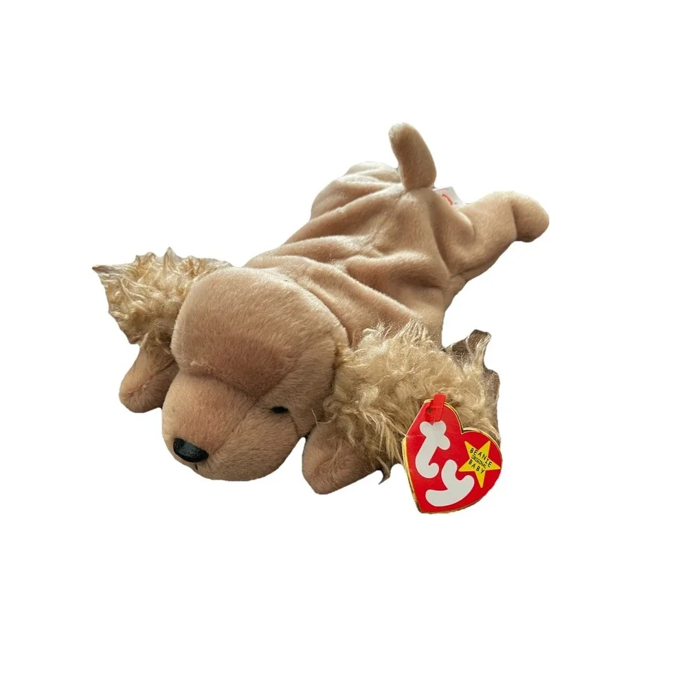Ty Beanie Baby Spunky Cocker Spaniel Dog 1997 Red Star Tag